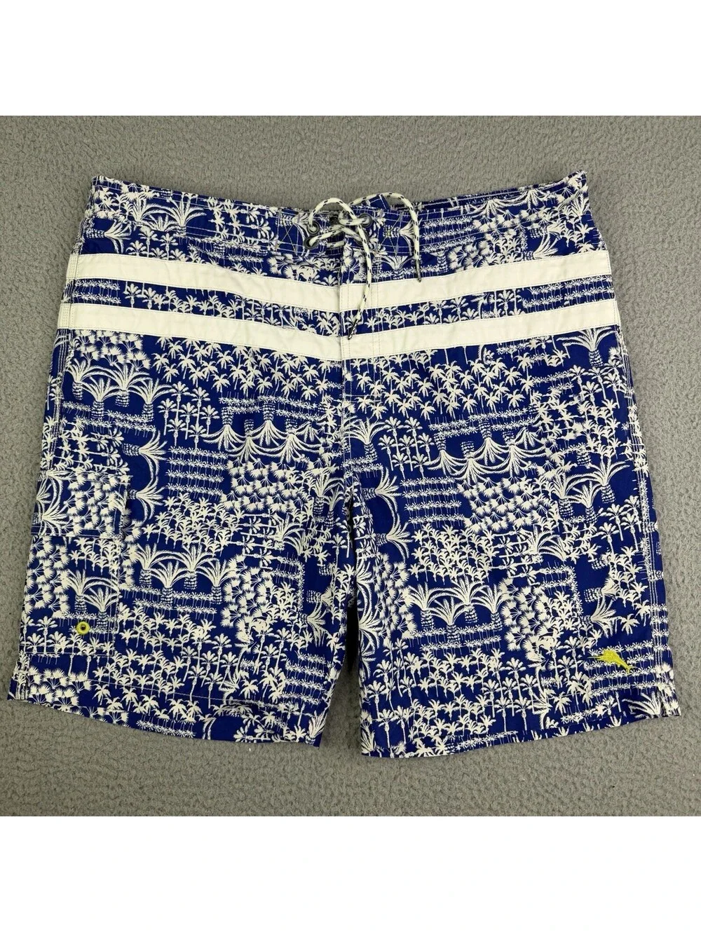 Tommy Bahama Relax Palm Trees Tropical Blue Swim Trunks Men's XL Lined
